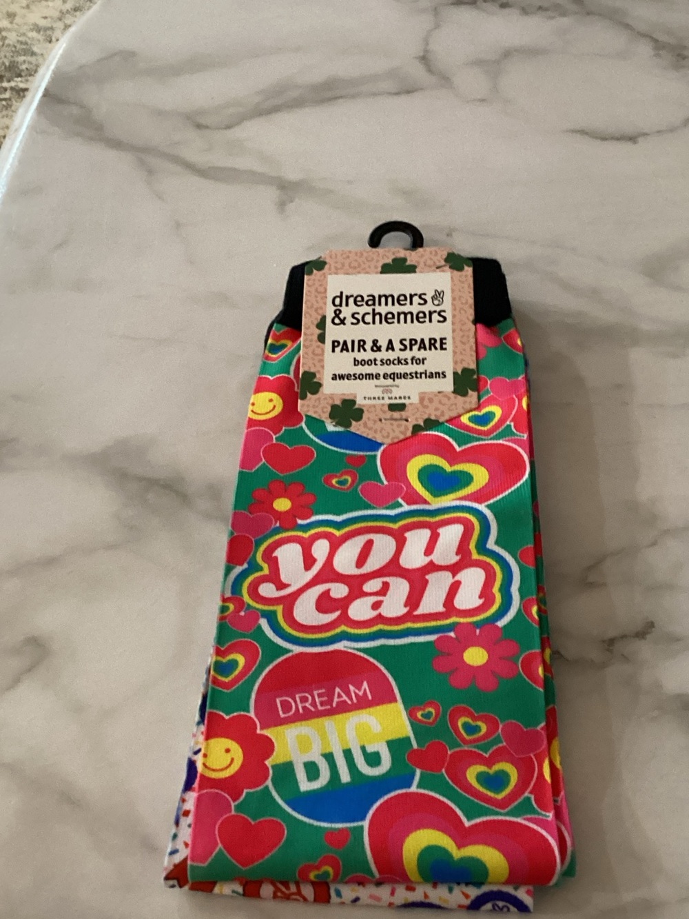 Dreamers & Schemers Green 'You Can' Boot Socks